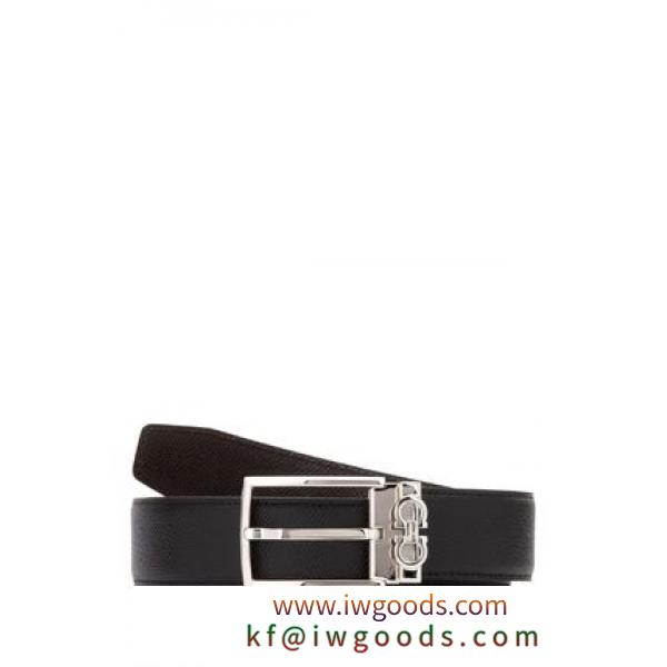 【関税負担】 FERRAGAMO コピーブランド Black leather reversible belt iwgoods.com:5gdyt4