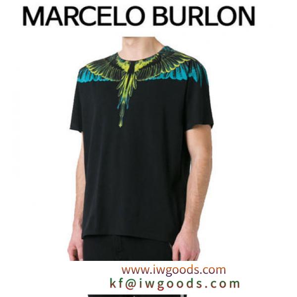 Marcelo Burlon 激安スーパーコピー ★  VALENTIN PRINT 半袖 Tシャツ BLACK iwgoods.com:i0fjow