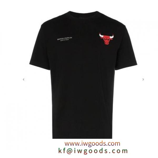希少 AMARCELO Burlon 偽ブランド Chicago Bulls ロゴパッチ Tシャツ iwgoods.com:8x0y0n