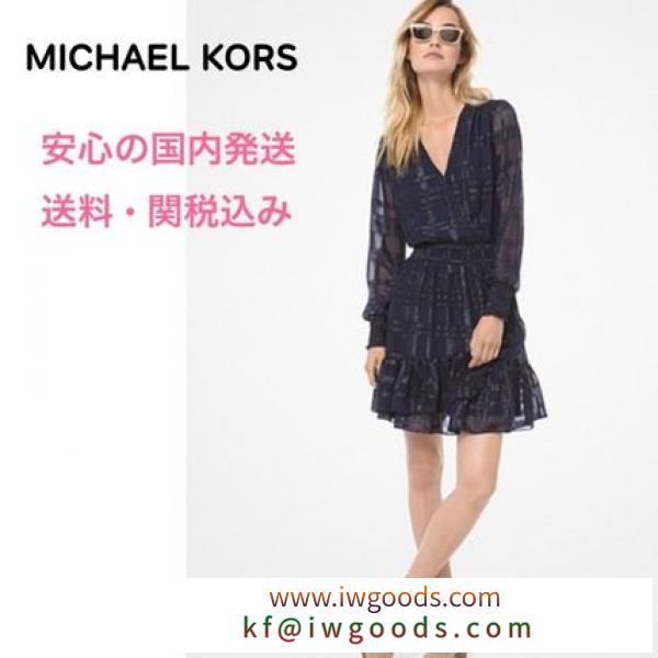 ＊国内発送＊ NEW MK Plaid Ruffled Jacquard Mini Dress iwgoods.com:m9dfpn