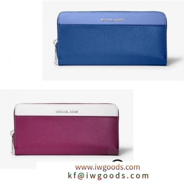 ★MK★Tri-Color Crossgrain Leather Continental Wallet iwgoods.com:0huea2