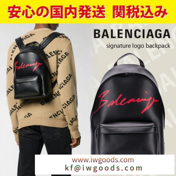 関税送料込国内発送★BALENCIAGA 偽ブランド Signature logo backpack iwgoods.com:3nb8x4