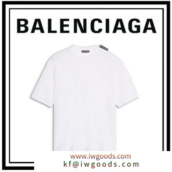 【BALENCIAGA ブランドコピー商品】ロゴ タブ レギュラー Tシャツ iwgoods.com:g5dsjx