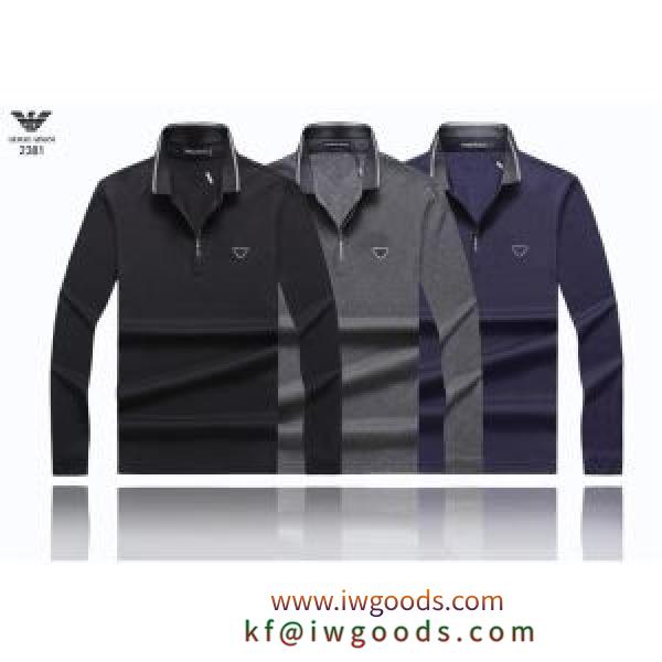 3色可選 長袖Tシャツ  アルマーニ ARMANI 2019トレンドファッション新品 活躍するトレンドアイテム iwgoods.com K1nuWn