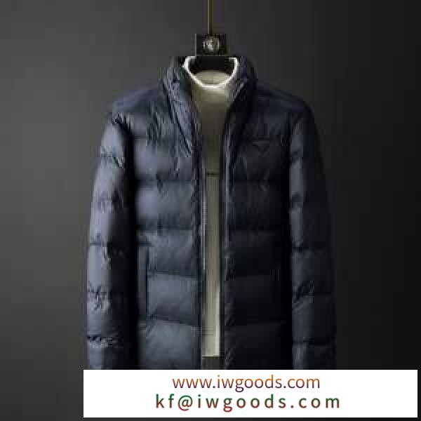 メンズ ダウンジャケット 着こなしに素敵なエッセンス 2色可選  重くならない冬のブラックコーデ プラダ2020秋冬定番コーデ PRADA iwgoods.com WPPz8n