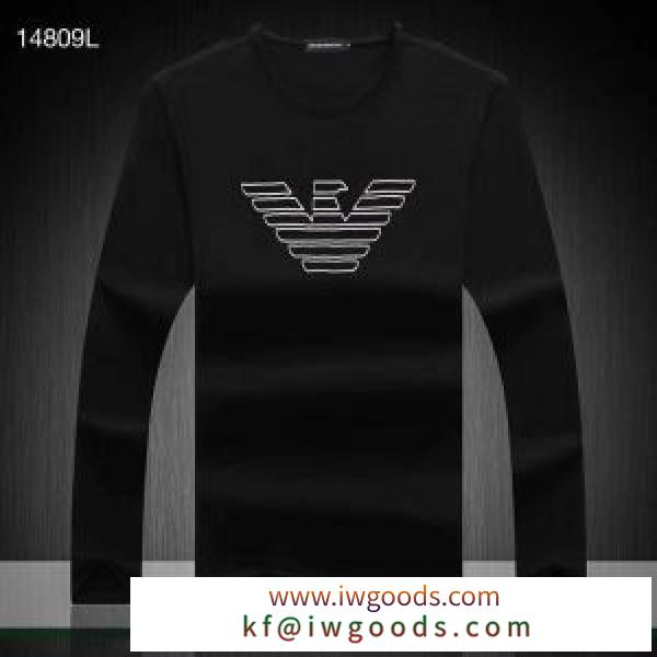 2色可選 重くならない冬のブラックコーデ アルマーニ ARMANI 長袖Tシャツ 2020秋冬の新作 iwgoods.com 45fSfq
