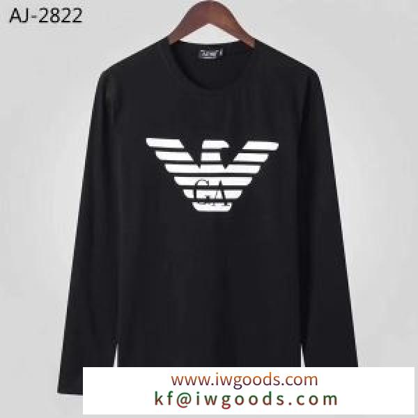 2020秋冬定番コーデ 2色可選 冬コーデを盛り上げる アルマーニ ARMANI 長袖Tシャツ iwgoods.com i0vKLv