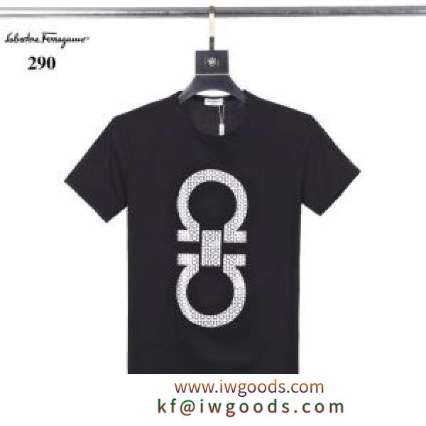 最新2020春夏ファション 3色可選 サルヴァトーレフェラガモ FERRAGAMO 気になる新作はお得な 半袖Tシャツ iwgoods.com KfiO9r