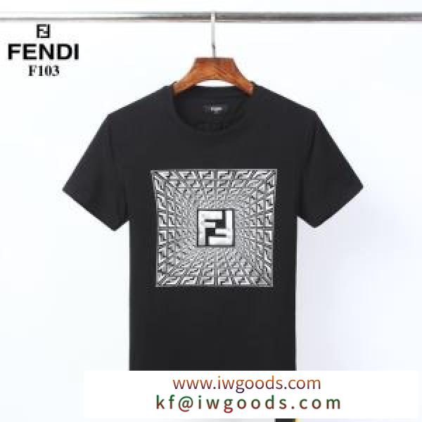 非常にシンプルなデザインな 半袖Tシャツ2色可選  価格帯が低い フェンディ FENDI iwgoods.com uGjO9D