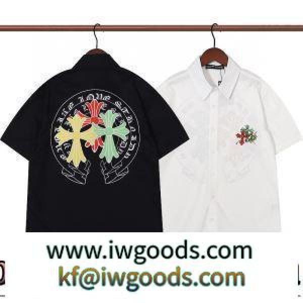 おしゃれに絶大な人気の しわになりにくい 2022春夏 半袖シャツ クロムハーツ偽物ブランド 2色可選 通気性に優れた iwgoods.com GfS9Hn