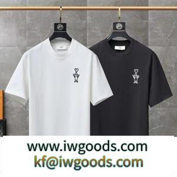 AMI PARIS アミ パリス Tシャツ偽物 ベーシックなデザイン 綿素材 素敵に着られる 活用度の高いアイテム iwgoods.com be09Da