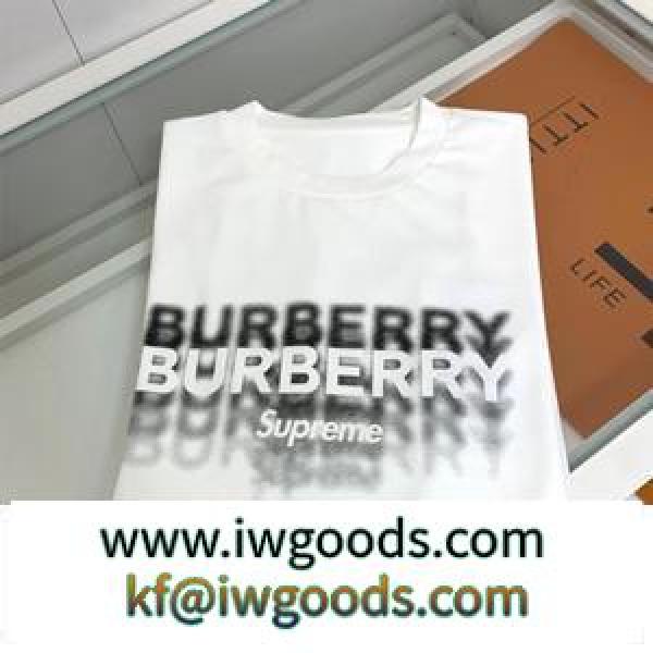 幅広い着こなし Supreme x BURBERRY シュプリーム偽物 Ｔシャツ ブランドロゴをプリント 大活躍の予感 iwgoods.com TjO1rC