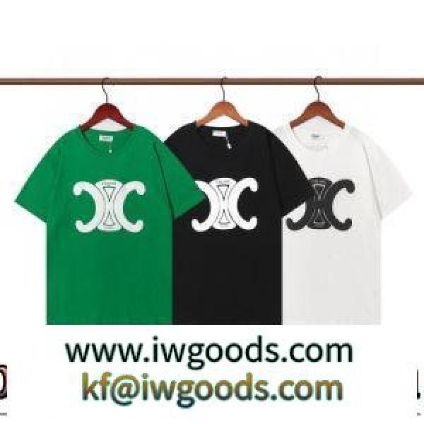 2022春夏 細身のシルエット CELINEブランド コピー 3色可選 半袖Tシャツ 今買い◎得 プリント 着心地満点 iwgoods.com uCaqWr