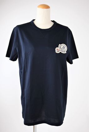 【MONCLER ブランドコピー商品】コットンダブルロゴTシャツ ネイビー XL [RESALE] iwgoods.com:ye66mg-3