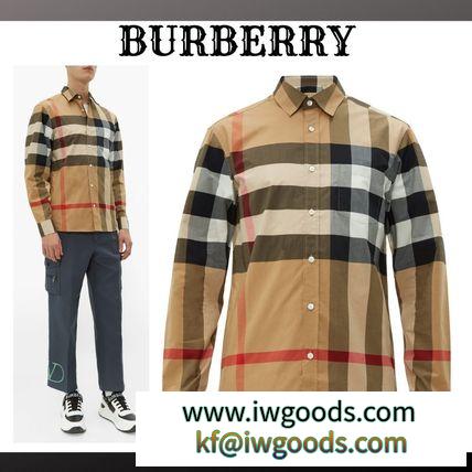 『BURBERRY コピー品』Windsor ハウスチェック コットンブレンドシャツ☆ iwgoods.com:3rnbgb-3