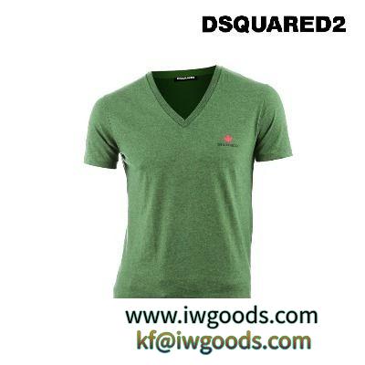 DSQUARED2 コピー商品 通販 メイプル Ｖネック グリーンＴシャツ iwgoods.com:0p6d2m-3