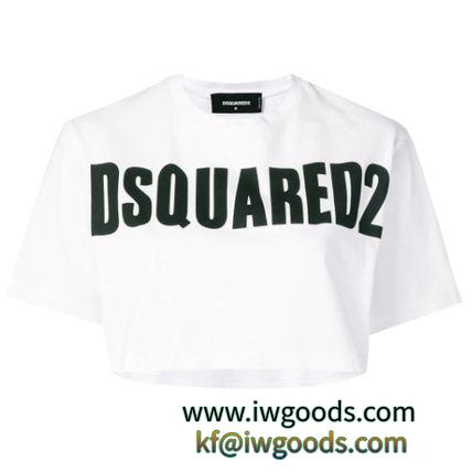 【SALE!】DSQUARED2 偽ブランド／クロップド ロゴTシャツ ホワイト iwgoods.com:tqc2do-3