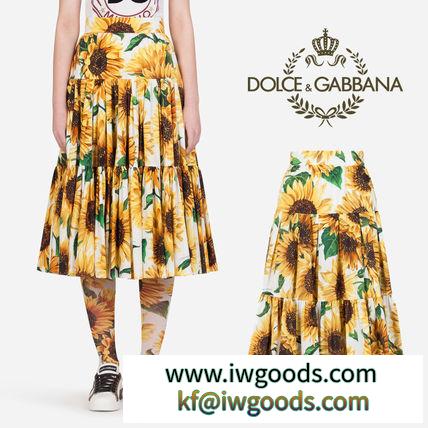 【Dolce&Gabbana ブランド コピー】新作★ロンゲットスカート ポプリン ヒマワリ iwgoods.com:o6ejkm-3