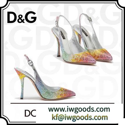 19SS《Dolce&Gabbana ブランド コピー》スリングバックパンプス サテンクリスタル iwgoods.com:iv9gti-3
