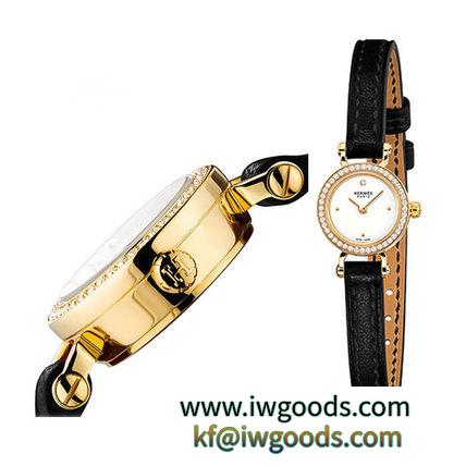 HERMES スーパーコピー Faubourg フォーブル K18ケース ダイヤベゼル腕時計 YG iwgoods.com:axjtfp-3