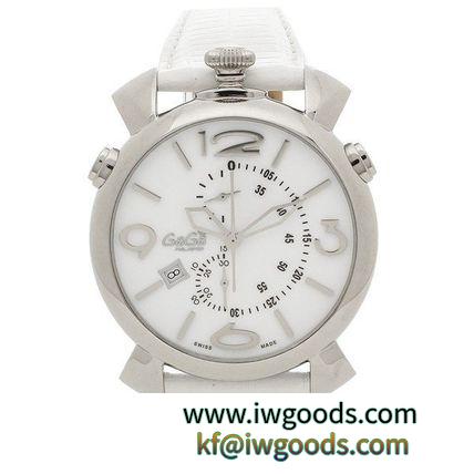 ガガミラノ 激安スーパーコピー 腕時計 シンクロノ 46MM クォーツ ホワイト/シルバー iwgoods.com:36w1yj-3