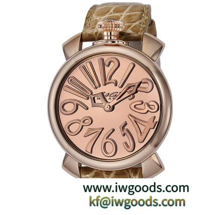 ガガミラノ スーパーコピー 時計 MANUALE 40MM 腕時計 ピンクゴールド/ベージュ iwgoods.com:pa8km9-3