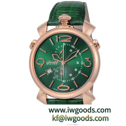 人気！ガガミラノ ブランドコピー商品 5098.05 グリーン 腕時計 メンズ ゴールド iwgoods.com:p223xe-3