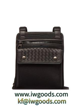 Intrecciato-woven leather and canvas bag ショルダーバッグ iwgoods.com:asp4mv-3