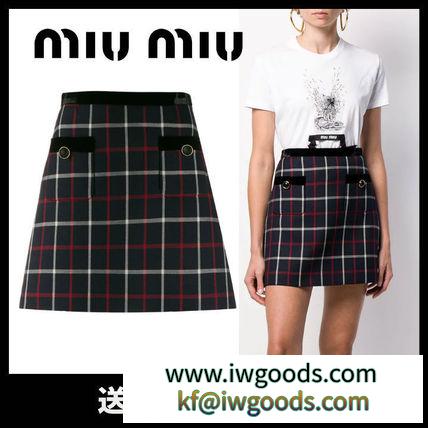 ■MIU MIU 新作■チェック ミニスカート iwgoods.com:1r9208-3