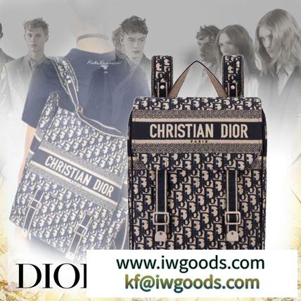 DIOR 偽物 ブランド 販売 2019-20AWディオール ブランドコピーオブリーク キャンバス リュックサック iwgoods.com:5xgfjz-3