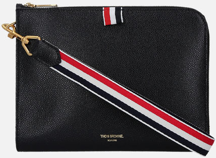 【THOM BROWNE スーパーコピー】SMALL HALF-ZIP POUCH IN PEBBLE GRAIN iwgoods.com:zuje5e-3
