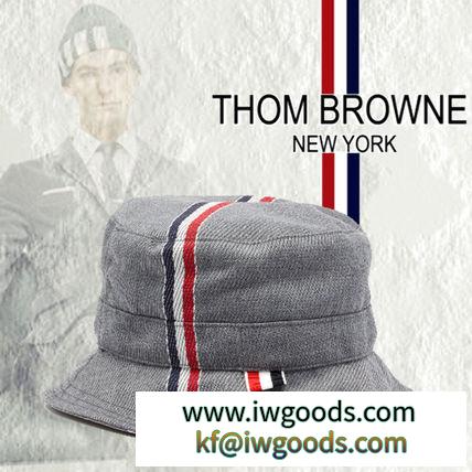 New◆THOM BROWNE ブランドコピー商品◆トリコロール ツイル バケットハット Grey iwgoods.com:3lze8r-3