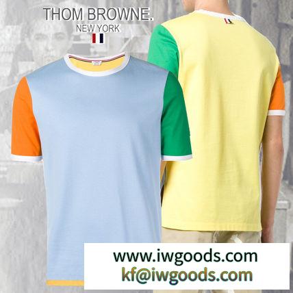 ◆THOM BROWNE ブランドコピー商品◆カラーパネル FUN MIX RINGER コットンTシャツ iwgoods.com:k025ml-3