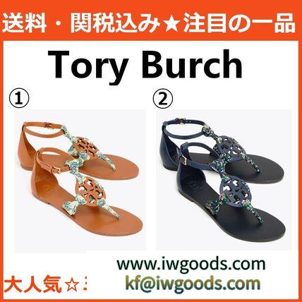 大人気 ！ TORY Burch スーパーコピー 代引 おしゃれ☆ ミラー スカーフ サンダル 2色 iwgoods.com:g7e7ul-3