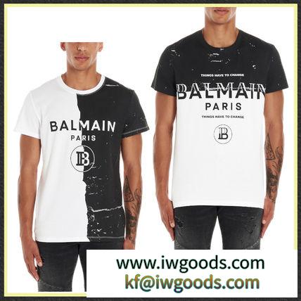 関送込/国内発【BALMAIN ブランド コピー】ロゴ Tシャツ iwgoods.com:cb7zpp-3