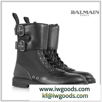 BALMAIN 偽物 ブランド 販売☆Leather & Nylon Maddox Ranger Boot 関税送料込み iwgoods.com:79m6ss-3