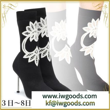 関税込◆Lace-trimmed knitted ankle boots iwgoods.com:0q2krl-3