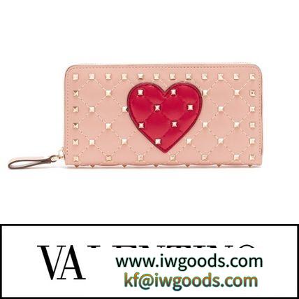 【国内発送】Rockstud heart-applique leather wallet iwgoods.com:mlkdus-3