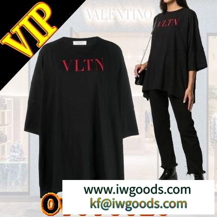 VALENTINO スーパーコピー 代引   VLTN  Logo ロゴ  Cotton  オーバーサイズ T-shirt iwgoods.com:b45an4-3