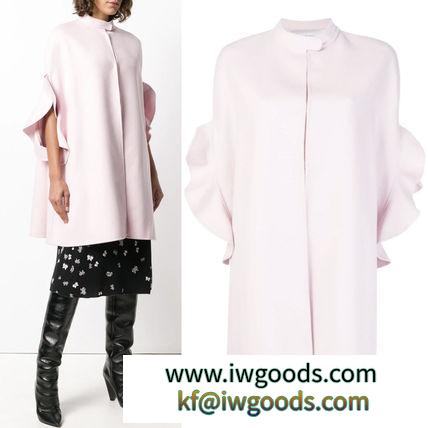 18-19AW V1347 CASHMERE BLEND WOOL COAT WITH RUFFLED SLEEVE iwgoods.com:r93ilr-3