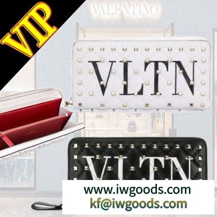 ◆◆VIP◆◆ VALENTINO コピーブランド  "VLTN"  Rockstud Spike wallet iwgoods.com:g331os-3