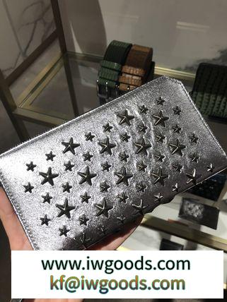 【JIMMY CHOO スーパーコピー 代引】CARNABY Metallic Nappa with STARS☆長財布 iwgoods.com:wk9imq-3