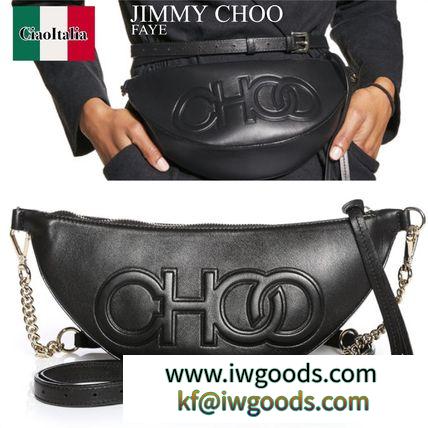 Jimmy CHOO 激安スーパーコピー　FAYE Leather Belt Bag with EmBOSS 激安コピーed CHOO 激安スーパーコピー Logo iwgoods.com:rok5bx-3
