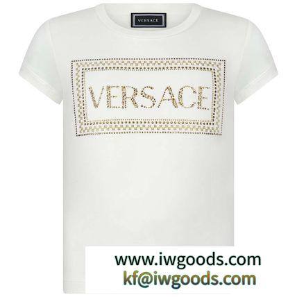 2019AW大人も着れるVERSACE ブランド コピー ダイヤモンドロゴTシャツ WH(-14Y) iwgoods.com:xuc45q-3
