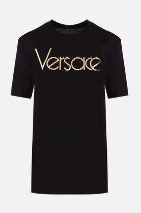 VERSACE ブランド コピー ☆AW19/20VERSACE ブランド コピー ヴィンテージ ロゴ JERSEY Tシャツ iwgoods.com:ca13r3-3