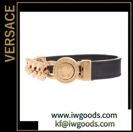 【VERSACE 偽物 ブランド 販売】ヴェルサーチ スーパーコピー 代引 メデューサヘッド レザー ブレスレット iwgoods.com:cpbfhx-3