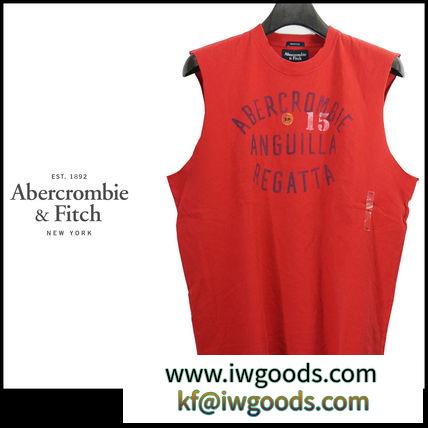 【国内発】 Abercrombie&Fitch ブランド 偽物 通販 ロゴプリントノースリーブTシャツ iwgoods.com:n7oli3-3