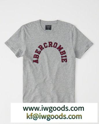 即発可!Abercrombieアバクロ アップリケロゴTシャツ/Grey iwgoods.com:v1kxj2-3