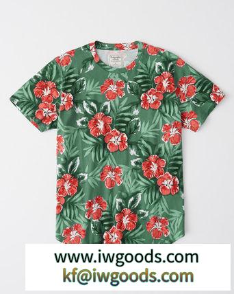 即発可!Abercrombieアバクロ プリントTシャツ/Green Floral iwgoods.com:66on8x-3