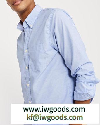 アバクロA&F　ムース刺繍 ストレッチ チェックシャツ/Blue iwgoods.com:v41fih-3